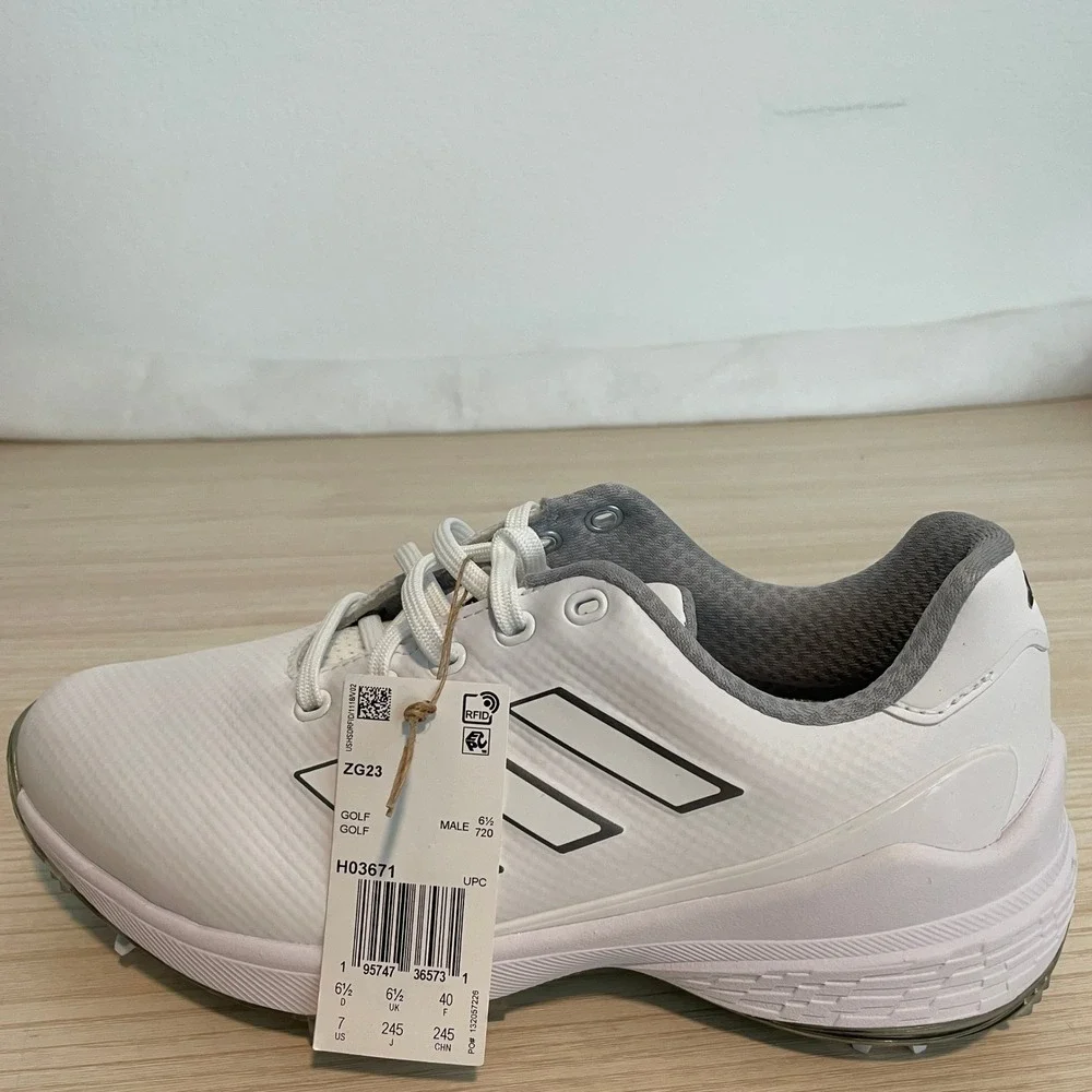 NWT Men's White Golf Shoes with Gray Trim